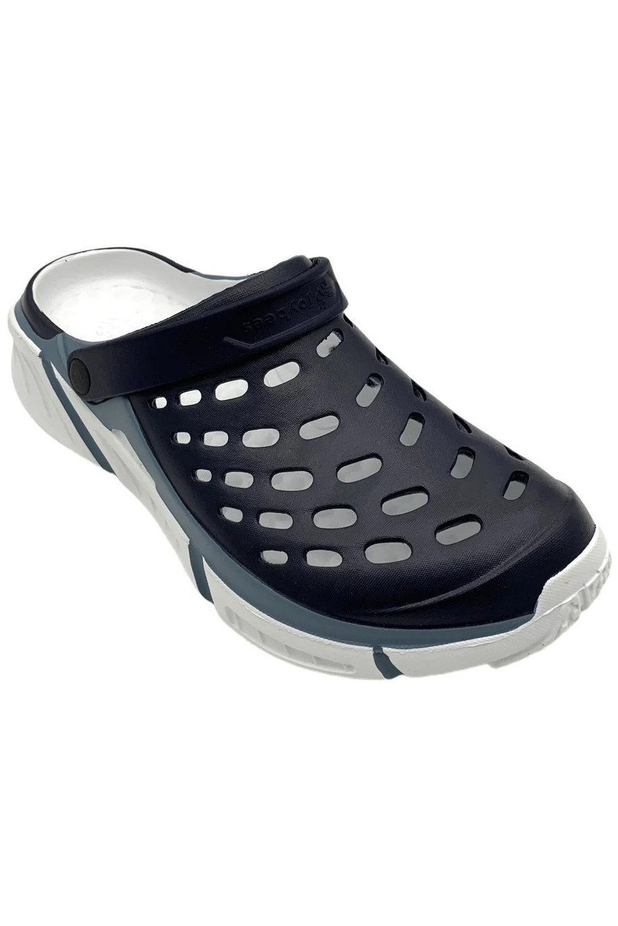 Joybees Adult Trekking Clog (Men's) Navy/White - Medium
